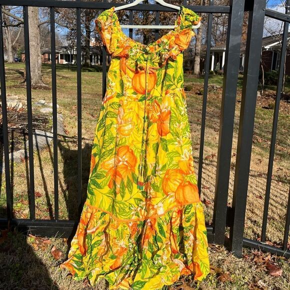 FARM Rio Tangerine Midi Dress NWT - Picture 12 of 16